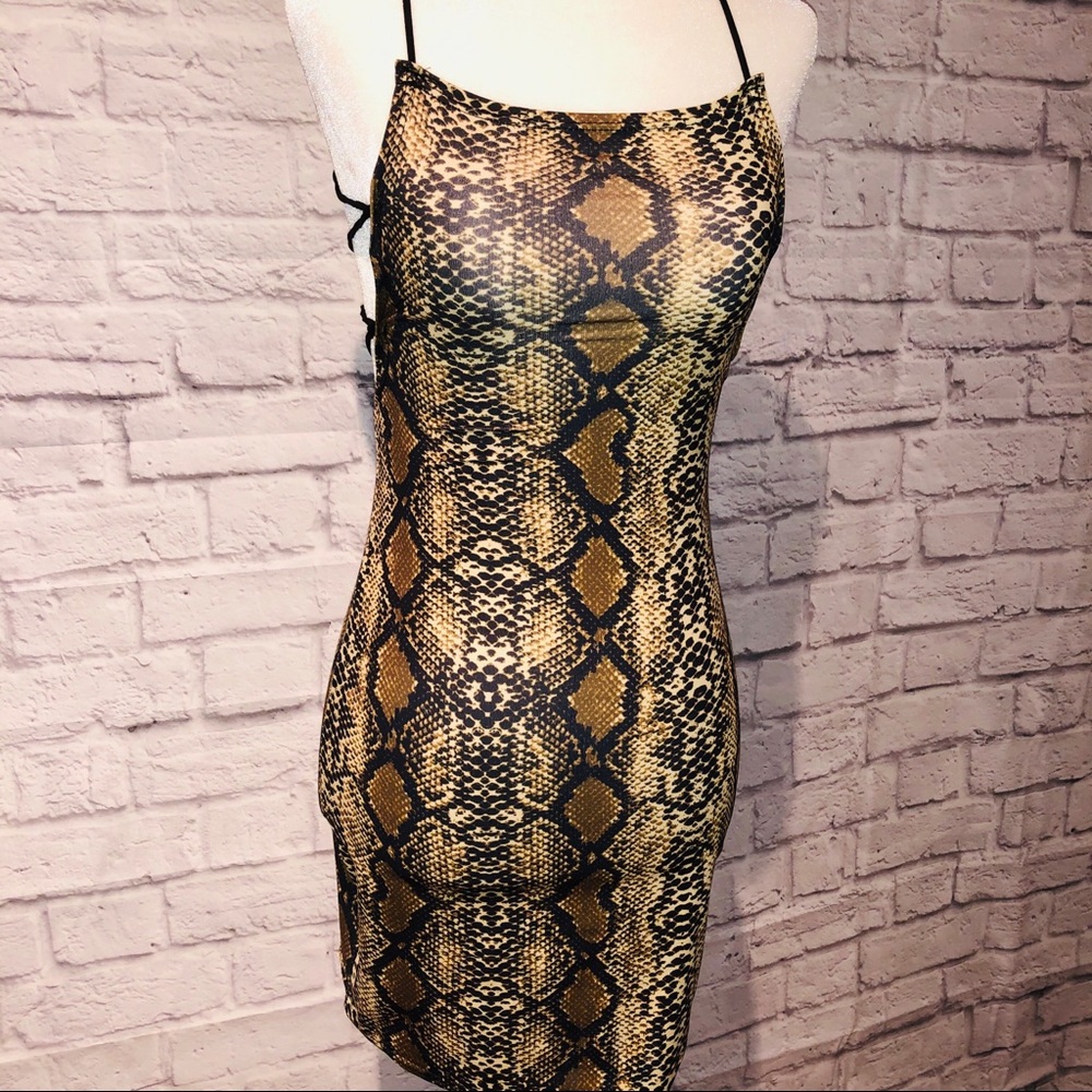 Snake Print Mini Dress - Picture 3 of 10